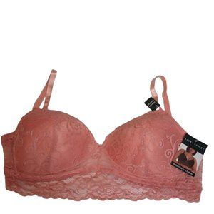 NWT Laura Ashley Padded Bralette Wire Free Color Peach Sz 38DD Pictured